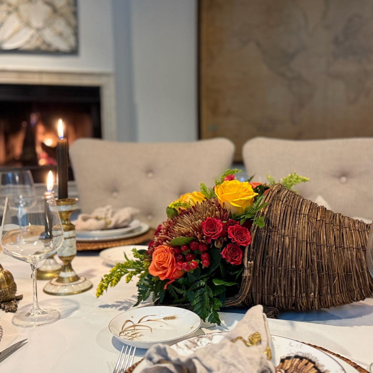Horn of Plenty | Thanksgiving Table Arrangement