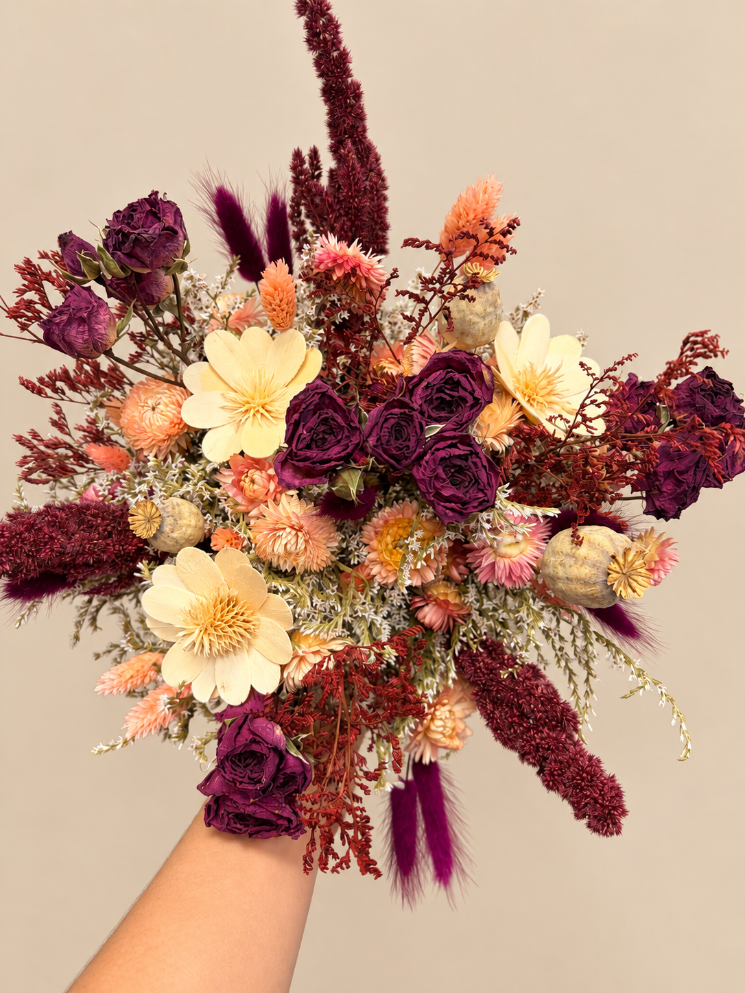 Velvet Fig Handheld Dried Bouquet